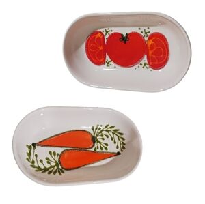 MCM Ardencraft Handmade Serving  Dishes (2) Signed Hand Painted